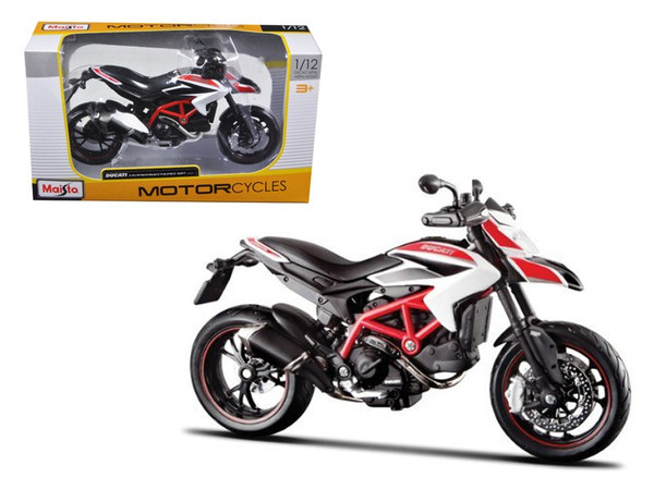 2013 Ducati Hypermotard Sp White Motorcycle Model 1/12 By Maisto (Pack Of 2) 13015w