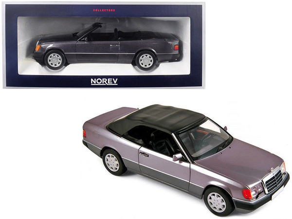1990 Mercedes Benz 300 CE-24 Cabriolet Metallic Purple 1/18 Diecast Model Car by Norev 183567