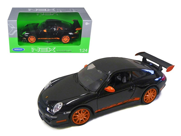 Porsche 911 (997) Gt3 Rs Black 1/24 Diecast Car By Welly (Pack Of 2) 22495bk