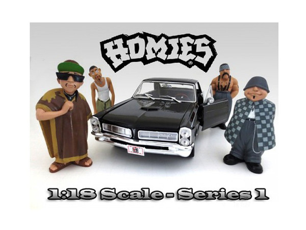 "Homies" Figure Set of 4pc For 1:18 Scale Diecast Model Cars by American Diorama 23849-23850-23851-23852