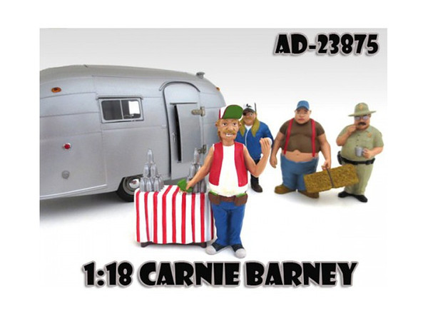 Carnie Barney "Trailer Park" Figure For 1:18 Diecast Model Cars By American Diorama (Pack Of 3) 23875