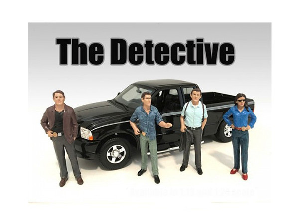 "The Detective" 4 Piece Figure Set For 1:24 Scale Models by American Diorama 23929-23930-23931-23932