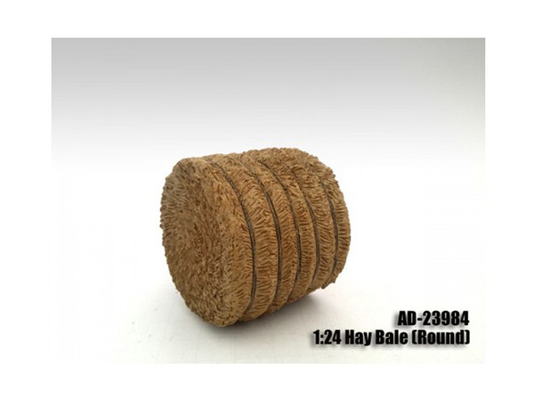 Hay Bale Round Accessory 1:24 Scale Models By American Diorama (Pack Of 3) 23984