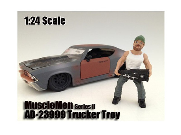 Musclemen "Trucker Troy" Figure For 1:24 Scale Models By American Diorama (Pack Of 3) 23999