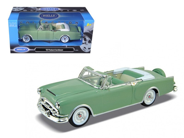 1953 Packard Caribbean Convertible Green 1/24 Diecast Car Model By Welly (Pack Of 2) 24016CW-grn