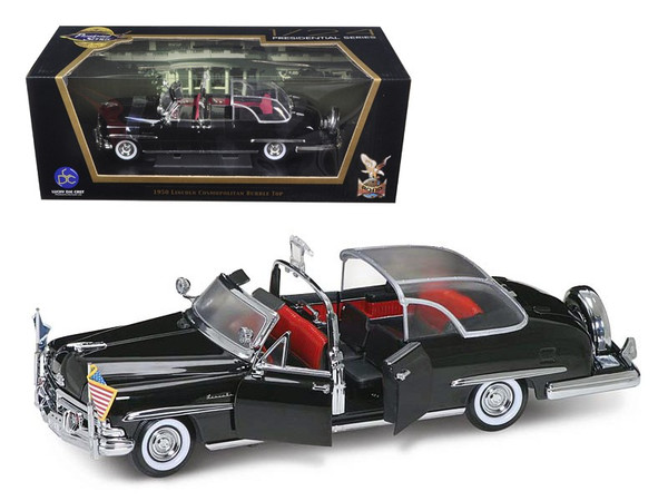 1950 Lincoln Cosmopolitan Bubble Top Limousine with Flags 1/24 Diecast Model Car by Road Signature 24058