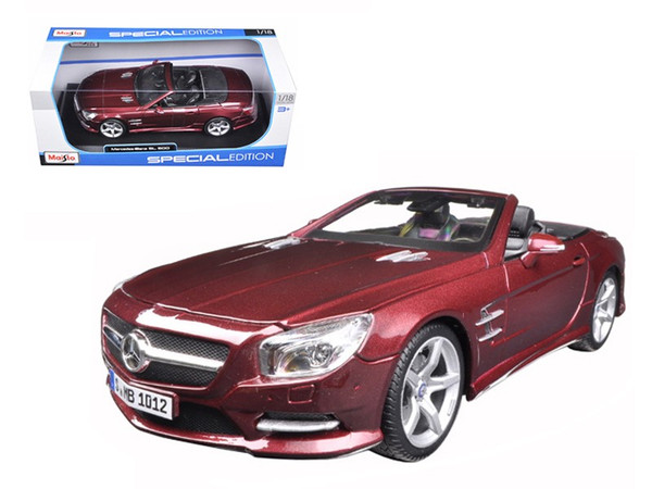 2012 Mercedes SL 500 Convertible Burgundy 1/18 Diecast Model Car by Maisto 31196r