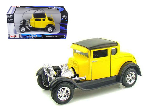 1929 Ford Model A Yellow 1/24 Diecast Model Car By Maisto (Pack Of 2) 31201y