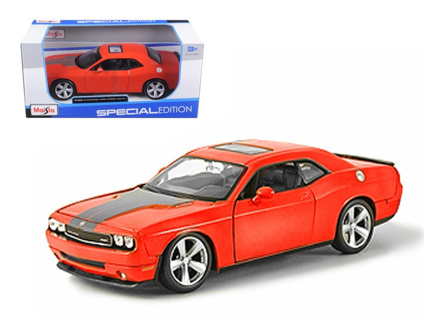 2008 Dodge Challenger SRT8 Orange 1/24 Diecast Model Car by Maisto 31280or