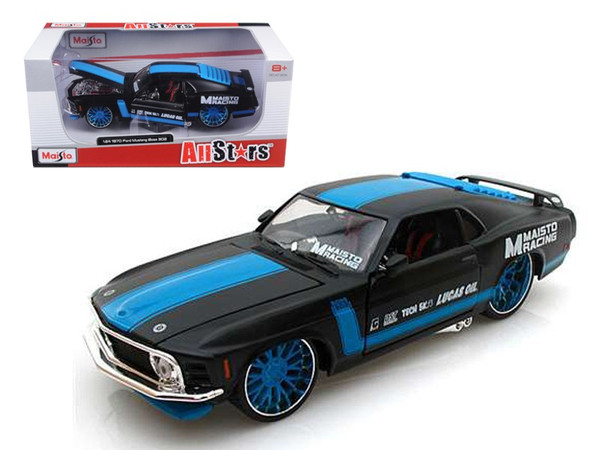 1970 Ford Mustang Boss 302 "All Stars" Black 1/24 Diecast Model Car by Maisto 31329bk