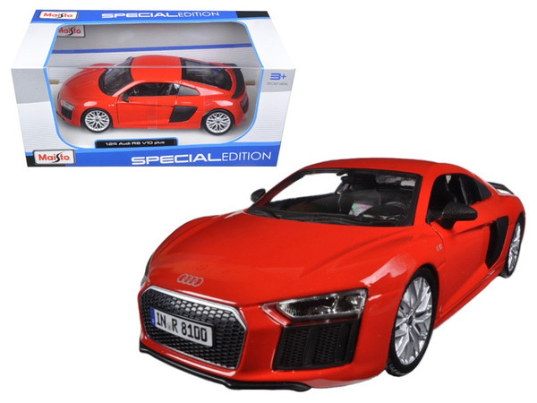 Audi R8 V10 Plus Red Special Edition 1/24 Diecast Model Car By Maisto (Pack Of 2) 31513R