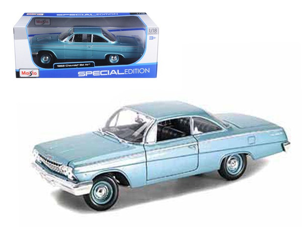 1962 Chevrolet Bel Air Turquoise 1/18 Diecast Model Car by Maisto 31641tur