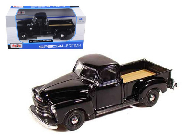 1950 Chevrolet 3100 Pickup Truck Black 1/25 Diecast Model by Maisto 31952bk