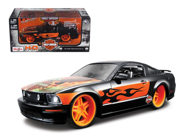2006 Ford Mustang GT Harley Davidson Black With Eagle 1/24 Diecast Car Model by Maisto 32169blk
