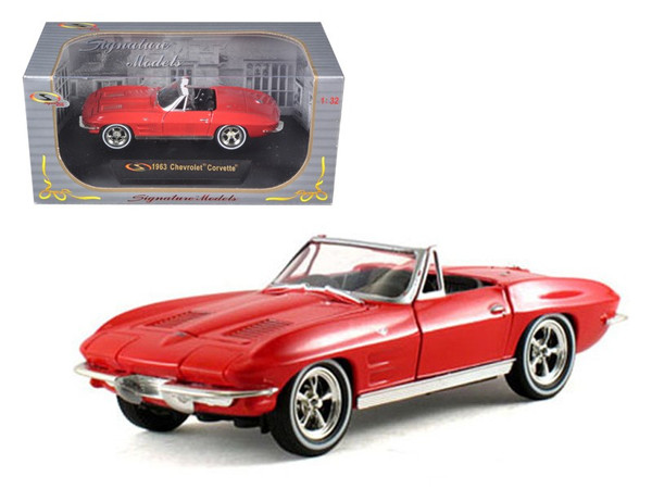 1963 Chevrolet Corvette Convertible Red 1/32 Diecast Model Car By Signature Models (Pack Of 2) 32435r