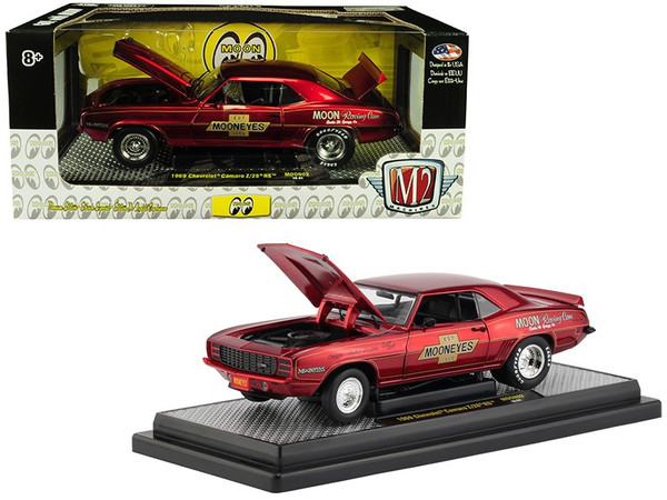 1969 Chevrolet Camaro R/28 RS "Mooneyes" Candy Red Limited Edition to 5880 pieces Worldwide 1/24 Diecast Model Car by M2 Machines 40300-MOON02B