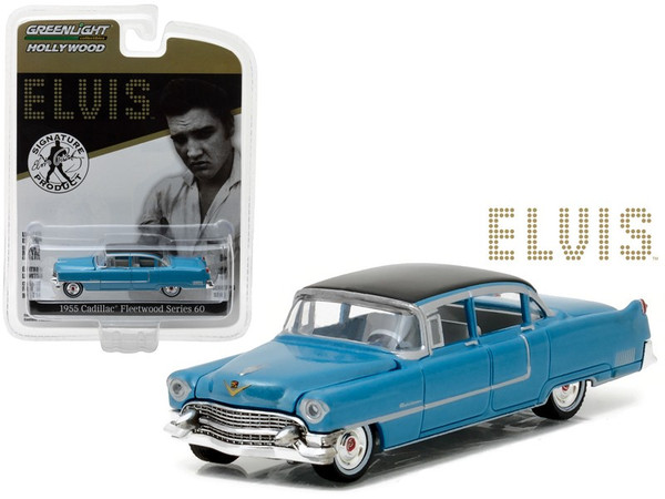 1955 Cadillac Fleetwood Series 60 Special Elvis Presley "Blue Cadillac" (1935-1977) 1/64 Diecast Model Car By Greenlight (Pack Of 3) 44760A