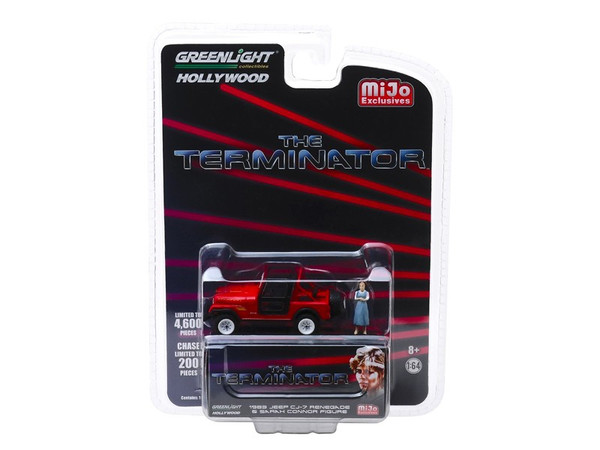 1983 Jeep Cj-7 Renegade Red With Sarah Connor Figure "The Terminator" (1984) Movie Limited Edition To 4600 Pieces Worldwide 1/64 Diecast Model Car By Greenlight (Pack Of 3) 51211