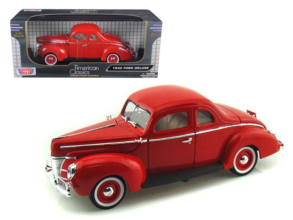 1940 Ford Deluxe Red 1/18 Diecast Model Car by Motormax 73108rr