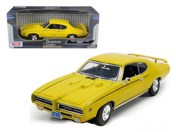1969 Pontiac GTO Judge Yellow 1/18 Diecast Model Car by Motormax 73133y
