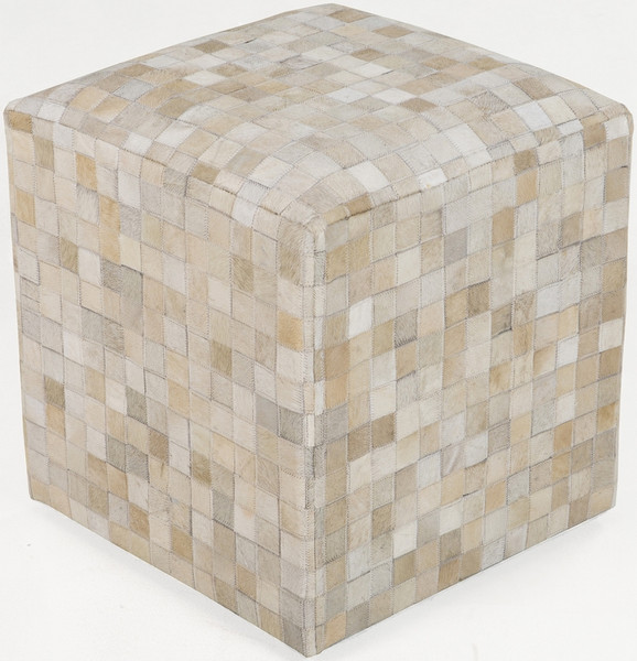 Surya Cube Pouf - Neutral And Brown POUF-239