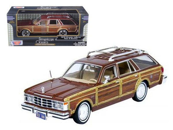 1979 Chrysler Lebaron Town and Country Burgundy 1/24 Diecast Model Car by Motormax 73331bur