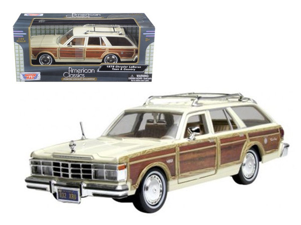 1979 Chrysler Lebaron Town & Country Cream 1/24 Diecast Model Car by Motormax 73331crm