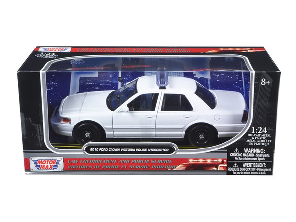 2010 Ford Crown Victoria Unmarked Police Car 1/24 White Diecast Car Model By Motormax (Pack Of 2) 76469w