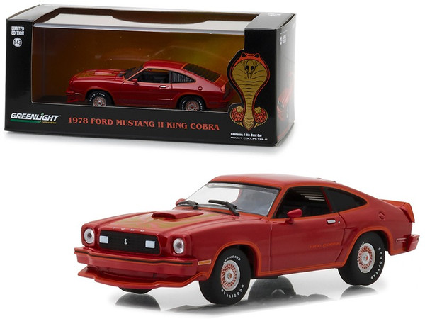 1978 Ford Mustang Cobra Ii Red 1/43 Diecast Model Car By Greenlight (Pack Of 2) 86321