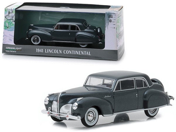 1941 Lincoln Continental Cotswold Gray Metallic 1/43 Diecast Model Car By Greenlight (Pack Of 2) 86325