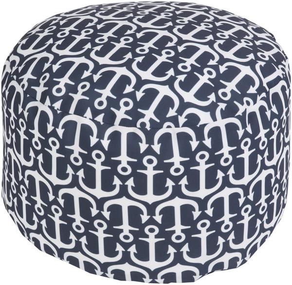 Surya Cylinder Pouf - Blue And Neutral POUF-306