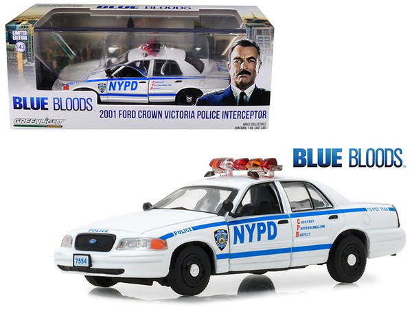 2001 Ford Crown Victoria Police Interceptor Nypd From "Blue Bloods" 2010 Tv Series 1/43 Diecast Model Car By Greenlight (Pack Of 2) 86519