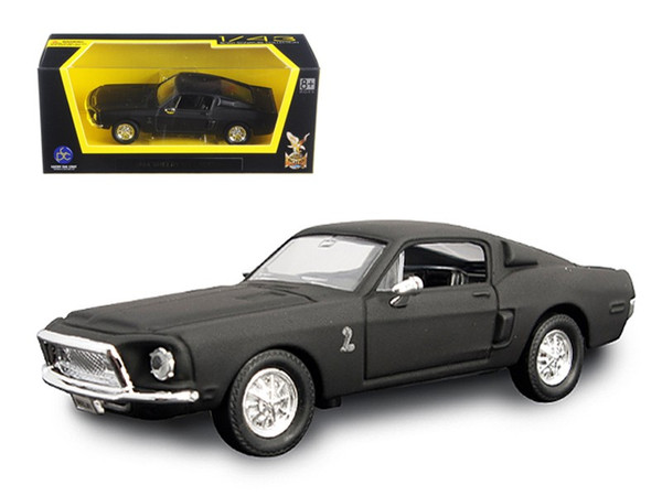 1968 Ford Shelby Mustang GT 500 KR Matt Black 1/43 Diecast Model Car by Road Signature 94214mbk