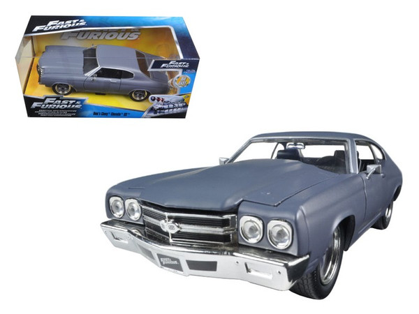Dom"'S Chevrolet Chevelle Ss Matt Gray "Fast & Furious" Movie 1/24 Diecast Model Car By Jada (Pack Of 2) 97835