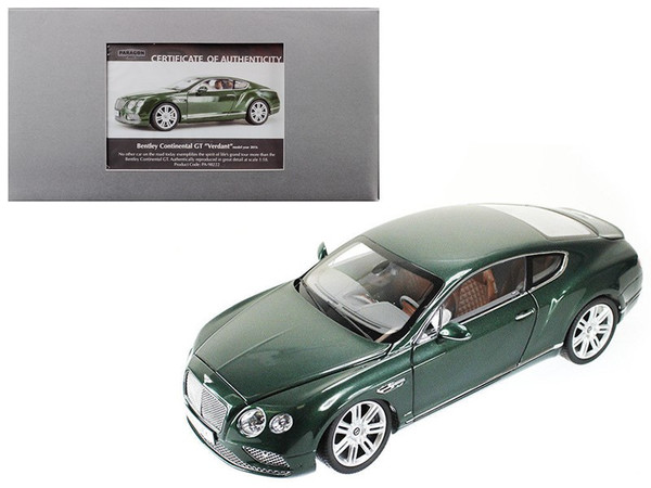 2016 Bentley Continental GT LHD Verdant Green 1/18 Diecast Model Car by Paragon 98222