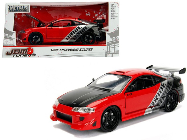 1995 Mitsubishi Eclipse "Bride" Red "Jdm Tuners" 1/24 Diecast Model Car By Jada (Pack Of 2) 99105