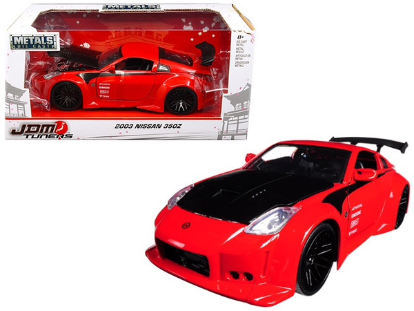2003 Nissan 350Z Red "Jdm Tuners" 1/24 Diecast Model Car By Jada (Pack Of 2) 99110