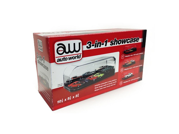 Collectible Display Show Case For 1/64 1/43 1/24 Diecast Models By Autoworld (Pack Of 2) AWDC004