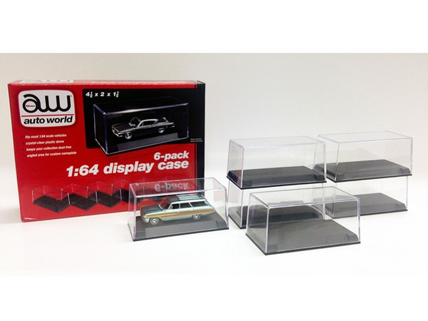 6 Display Cases For 1/64 Scale Model Cars By Autoworld (Pack Of 2) AWDC008