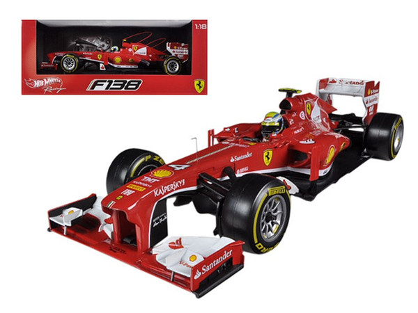 Ferrari F2013 F138 Felipe Massa Formula 1 2013 F1 1/18 Diecast Car Model by Hotwheels BCK15