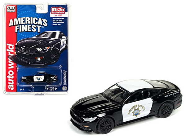 2017 Ford Mustang Gt "America"'S Finest" Chp California Highway Patrol Limited Edition To 3600Pcs 1/64 Diecast Model Car By Autoworld (Pack Of 3) CP7475