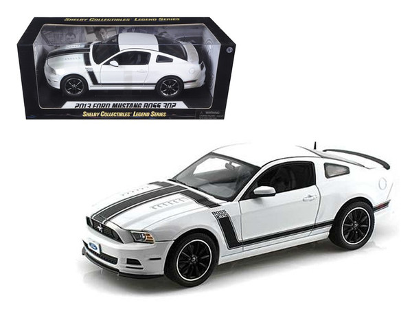 2013 Ford Mustang Boss 302 White 1/18 Diecast Car Model by Shelby Collectibles SC452