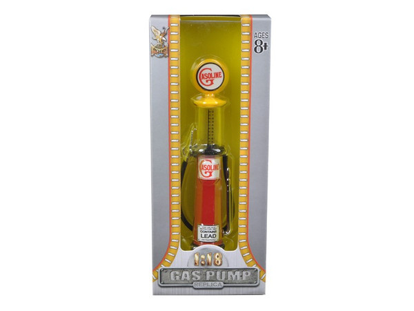 Gasoline Vintage Gas Pump Cylinder 1/18 Diecast Replica By Road Signature (Pack Of 3) YM98622