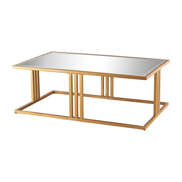 Dimond Home Andy Coffee Table In Gold Leaf And Clear Mirror 1114-198