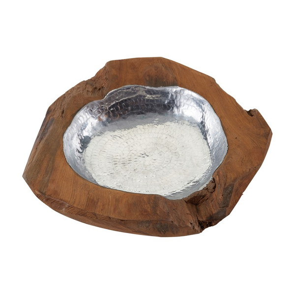 Dimond Home Small Round Teak Bowl With Aluminum 162-016