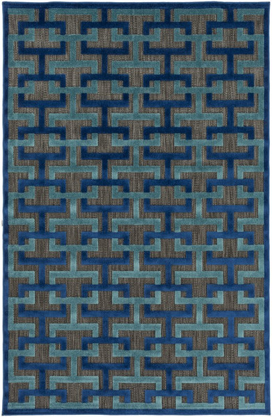 Surya Portera Machine Made Blue Rug PRT-1059 - 5' x 7'6"