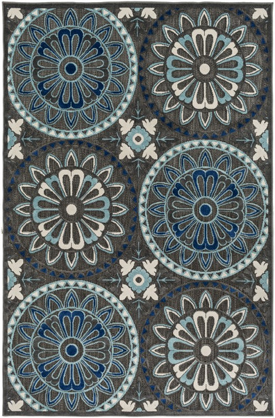 Surya Portera Machine Made Blue Rug PRT-1065 - 7'10" x 10'8"