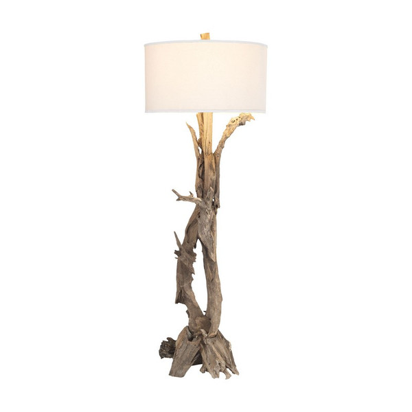 Hounslow Heath 1 Light Floor Lamp In Natural Teak Root 7011-291