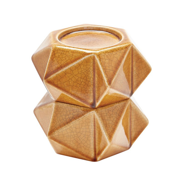 Dimond Home Large Ceramic Star Candle Holders -Honey. Set Of 2 857128/S2