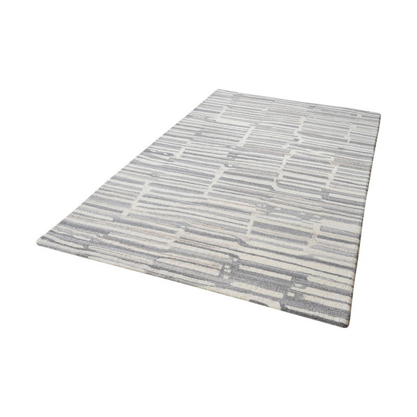 Slate Handtufted Wool Rug In Grey & White -3ft x 5ft 8905-260